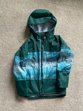 L.L. Bean Kids Wildcat Waterproof Ski Jacket warm teal tree camo
